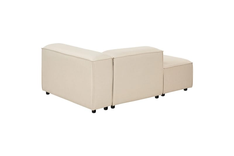 Hörnsoffa (H) med fotpall Ardal Beige/svart - Beige/svart - Möbler - Soffa - Soffgrupp