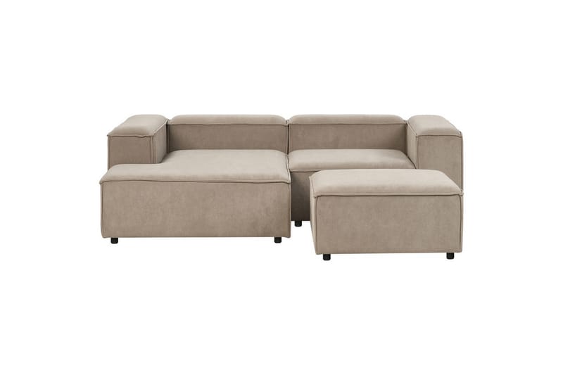 Hörnsoffa (H) med fotpall Ardal Taupe/svart - Taupe/svart - Möbler - Soffa - Bäddsoffa