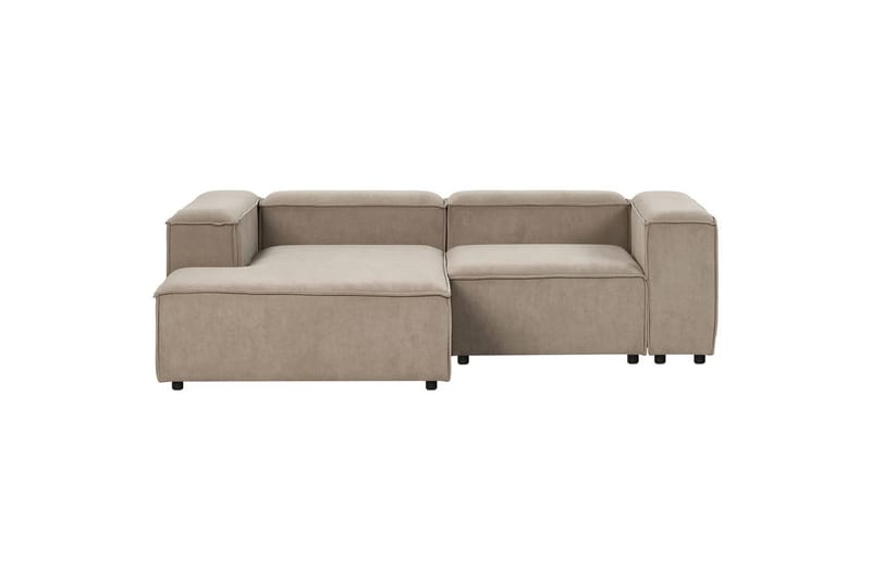 Hörnsoffa (H) med fotpall Ardal Taupe/svart - Taupe/svart - Möbler - Soffa - Bäddsoffa