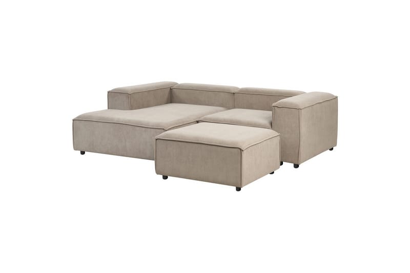 Hörnsoffa (H) med fotpall Ardal Taupe/svart - Taupe/svart - Möbler - Soffa - Bäddsoffa