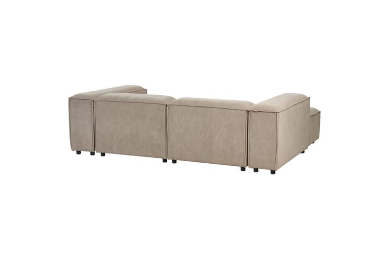 Hörnsoffa (H) med fotpall Ardal Taupe/svart - Taupe/svart - Möbler - Soffa - Bäddsoffa