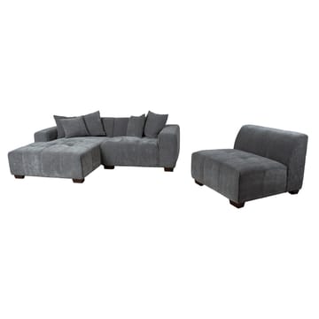 Hörnsoffa Hjelor Vänster - Grå - Möbler - Soffa - Divansoffor & schäslongsoffa