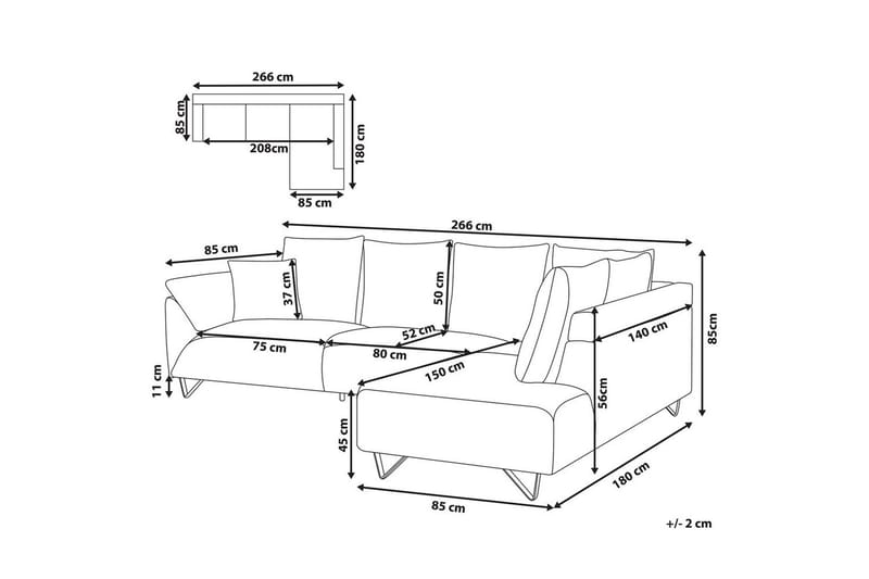Hörnsoffa Lunner Brun, Svart - Brun, Svart - Möbler - Soffa - Soffgrupp