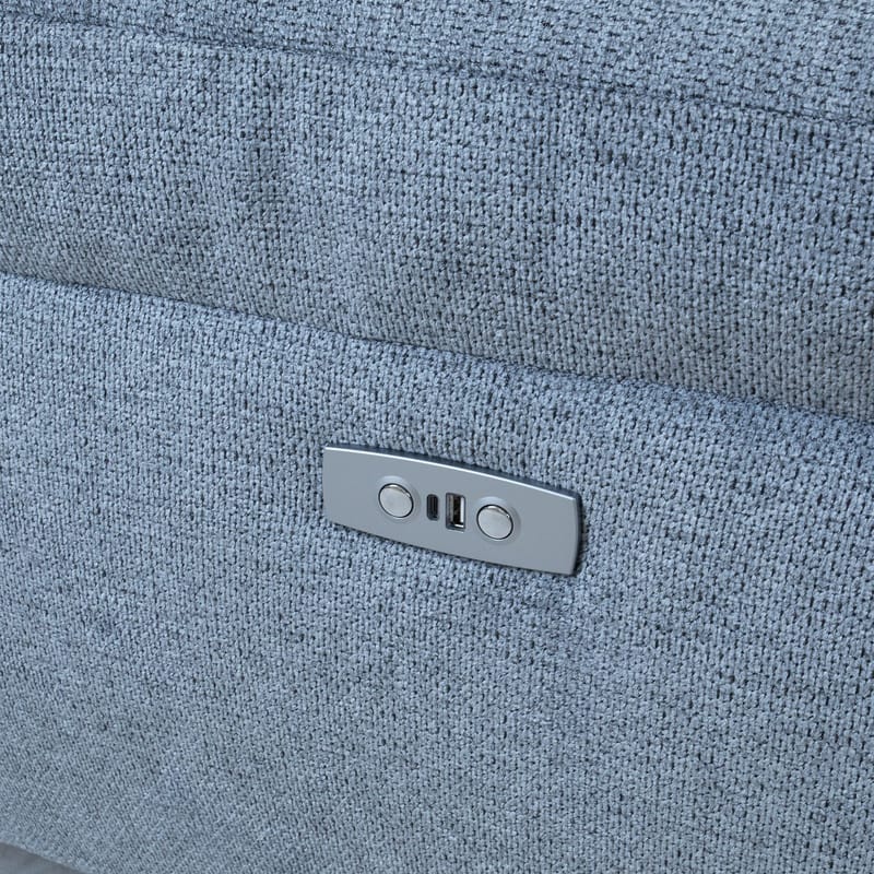 Hörnsoffa Luzern elektrisk recliner Högerhörn - blågrå - Möbler - Soffa - Biosoffa & reclinersoffa