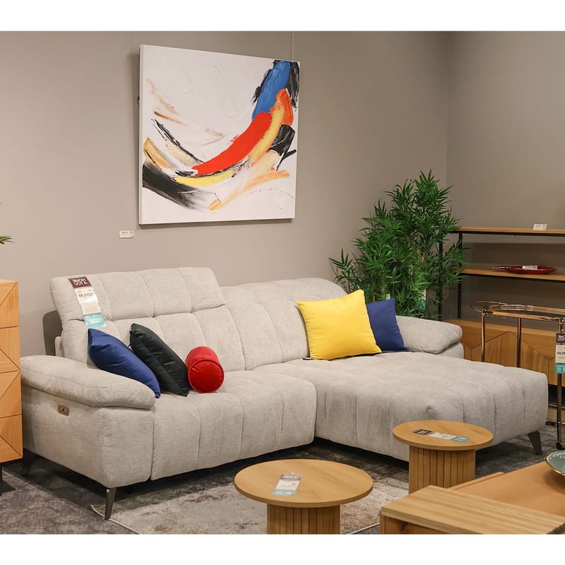 Hörnsoffa Luzern elektrisk recliner Högerhörn - ljusgrå - Möbler - Soffa - Biosoffa & reclinersoffa