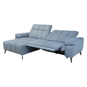 Hörnsoffa Luzern elektrisk recliner Vänsterhörn - blågrå - Möbler - Soffa - Biosoffa & reclinersoffa