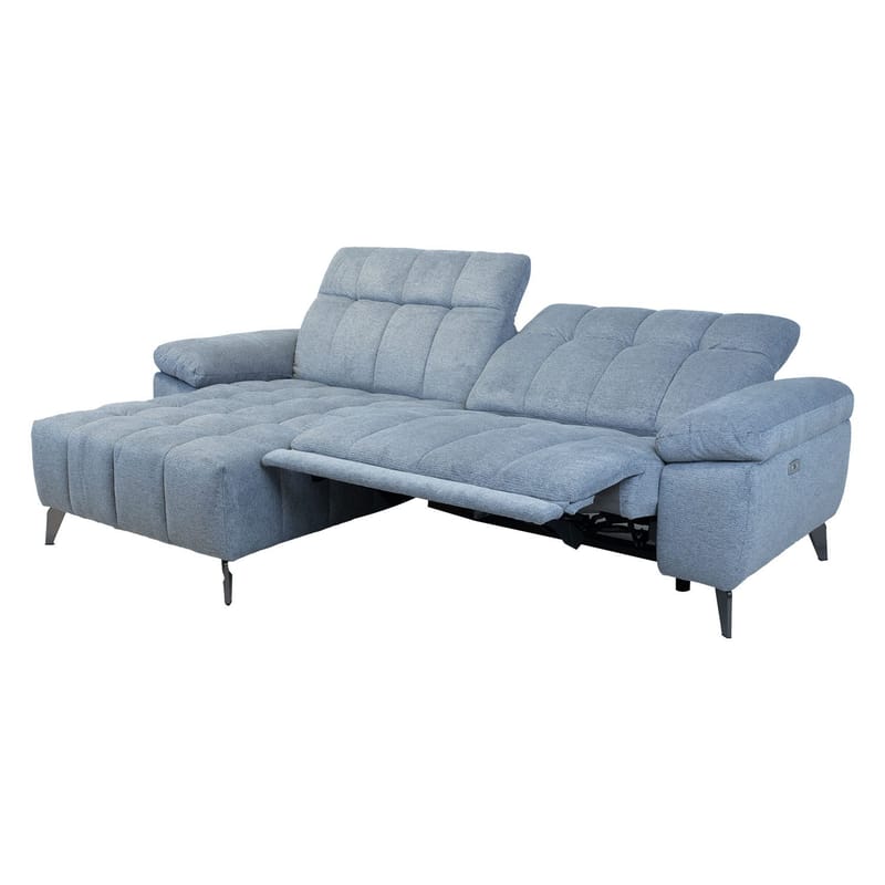 Hörnsoffa Luzern elektrisk recliner Vänsterhörn - blågrå - Möbler - Soffa - Biosoffa & reclinersoffa