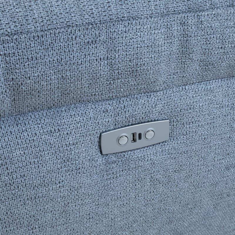 Hörnsoffa Luzern elektrisk recliner Vänsterhörn - blågrå - Möbler - Soffa - Biosoffa & reclinersoffa