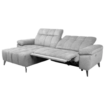 Hörnsoffa Luzern elektrisk recliner Vänsterhörn - ljusgrå - Möbler - Soffa - Biosoffa & reclinersoffa