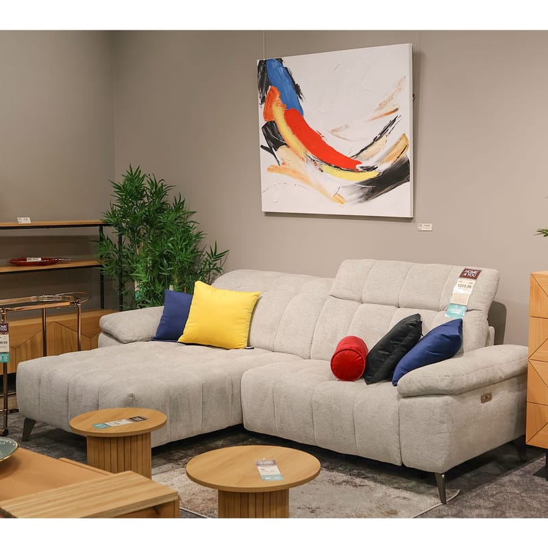 Hörnsoffa Luzern elektrisk recliner Vänsterhörn - ljusgrå - Möbler - Soffa - Biosoffa & reclinersoffa