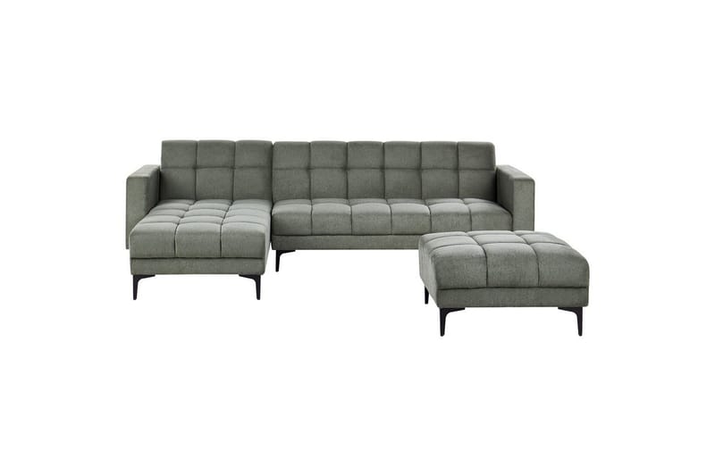 Hörnsoffa med fotpall Alnes Grön/Svart, Högervänd - Grön/Svart, Högervänd - Möbler - Soffa - Soffgrupp