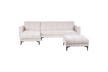 Hörnsoffa med fotpall Alnes Off-white /Svart, Högervänd