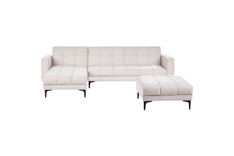 Hörnsoffa med fotpall Alnes Off-white /Svart, Högervänd - Off-white /Svart, Högervänd - Möbler - Soffa - Soffgrupp
