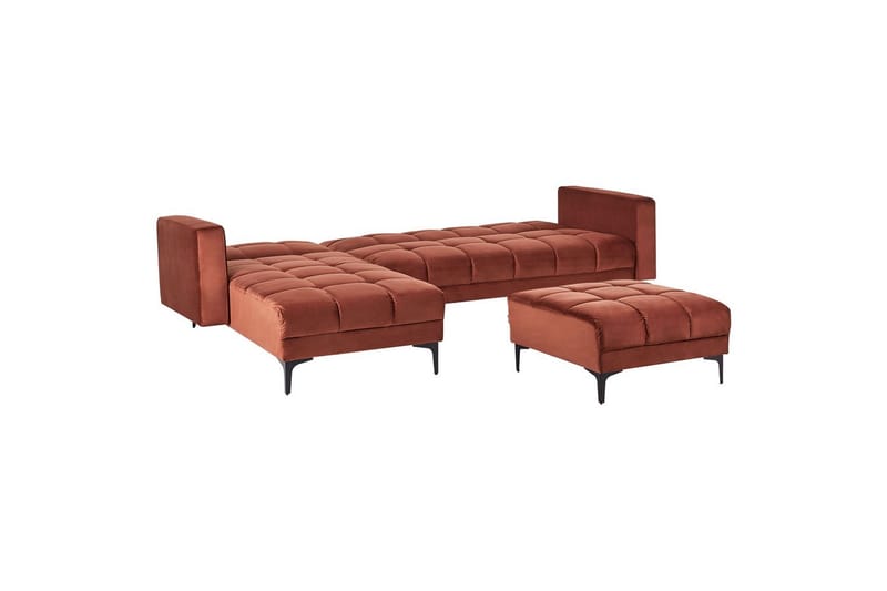 Hörnsoffa med fotpall Alnes Röd/Svart, Symmetrisk - Röd/Svart, Symmetrisk - Möbler - Soffa - Soffgrupp
