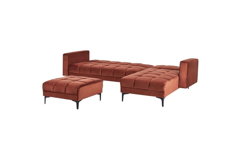 Hörnsoffa med fotpall Alnes Röd/Svart, Vänstervänd - Röd/Svart, Vänstervänd - Möbler - Soffa - Soffgrupp