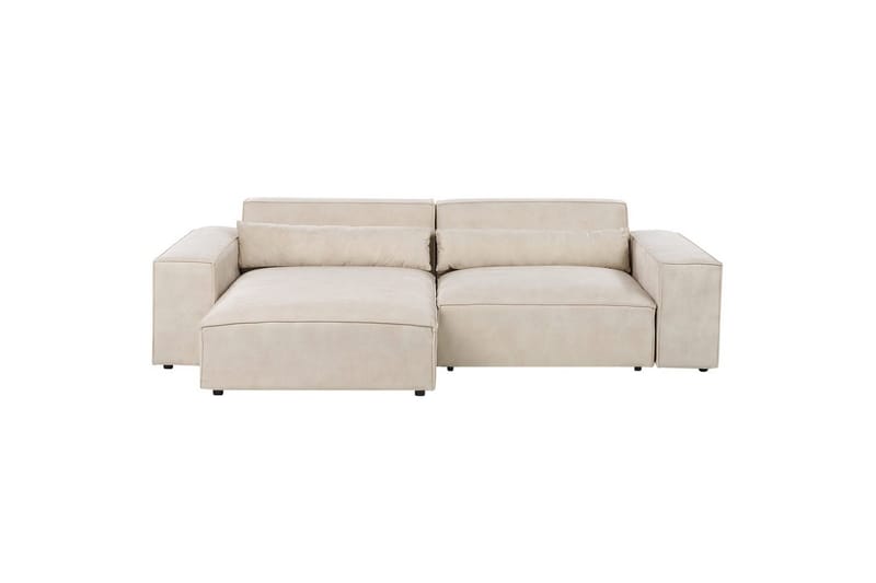 Hörnsoffa med fotpall Hellnar Beige, Högervänd - Beige, Högervänd - Möbler - Soffa - Divansoffor & schäslongsoffa