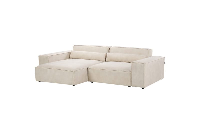 Hörnsoffa med fotpall Hellnar Beige, Högervänd - Beige, Högervänd - Möbler - Soffa - Divansoffor & schäslongsoffa