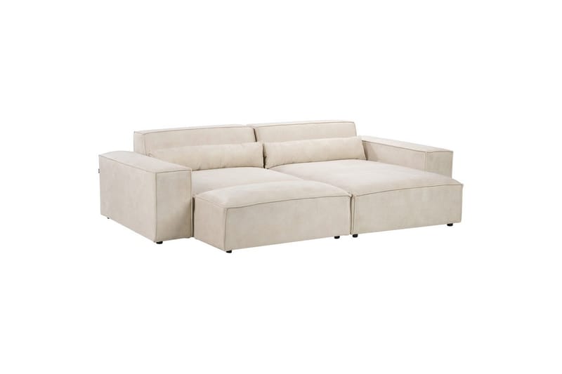 Hörnsoffa med fotpall Hellnar Beige, Vänstervänd - Beige, Vänstervänd - Möbler - Soffa - Divansoffor & schäslongsoffa