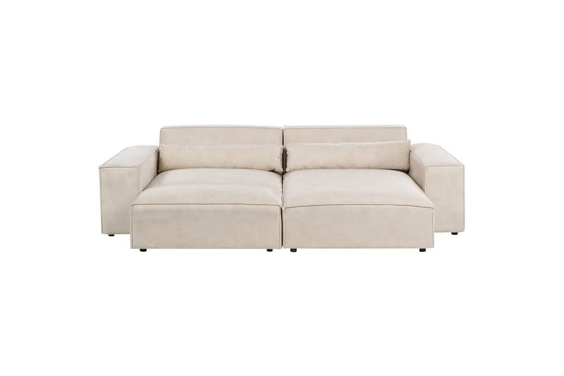 Hörnsoffa med fotpall Hellnar Beige, Vänstervänd - Beige, Vänstervänd - Möbler - Soffa - Divansoffor & schäslongsoffa