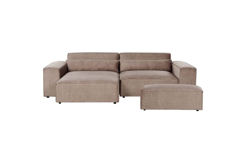 Hörnsoffa med fotpall Hellnar Brun, Högervänd - Brun, Högervänd - Möbler - Soffa - Divansoffor & schäslongsoffa