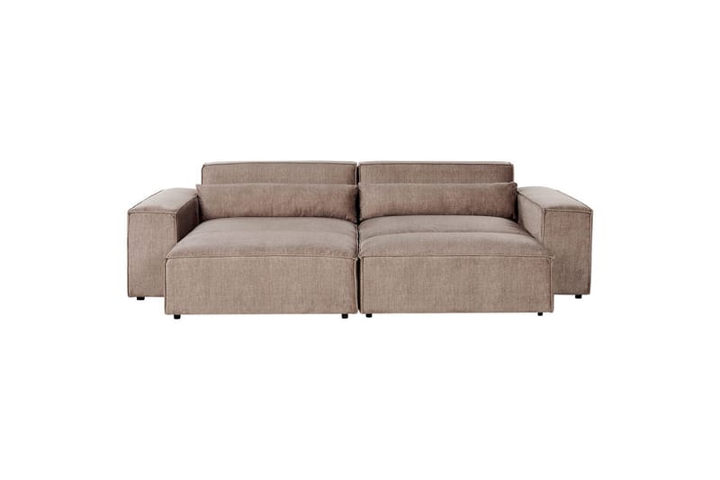 Hörnsoffa med fotpall Hellnar Brun, Högervänd - Brun, Högervänd - Möbler - Soffa - Divansoffor & schäslongsoffa
