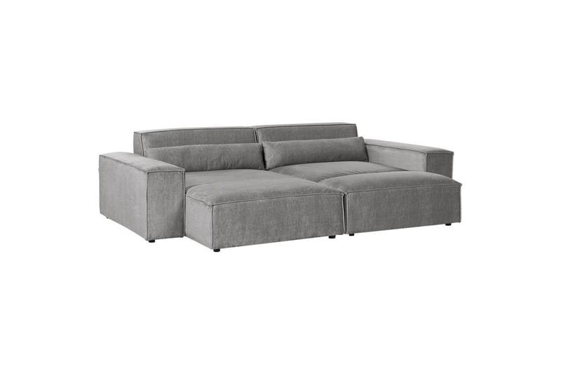 Hörnsoffa med fotpall Hellnar Grå, Högervänd - Grå, Högervänd - Möbler - Soffa - Divansoffor & schäslongsoffa