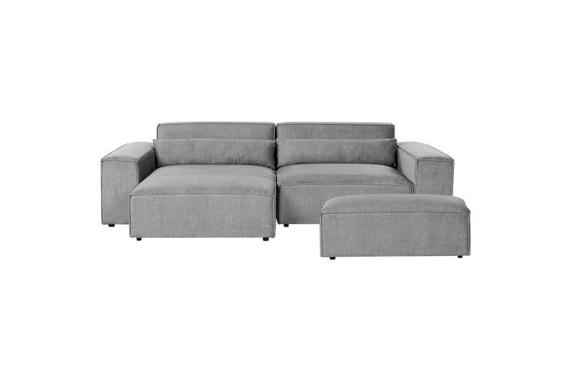 Hörnsoffa med fotpall Hellnar Grå, Högervänd - Grå, Högervänd - Möbler - Soffa - Divansoffor & schäslongsoffa