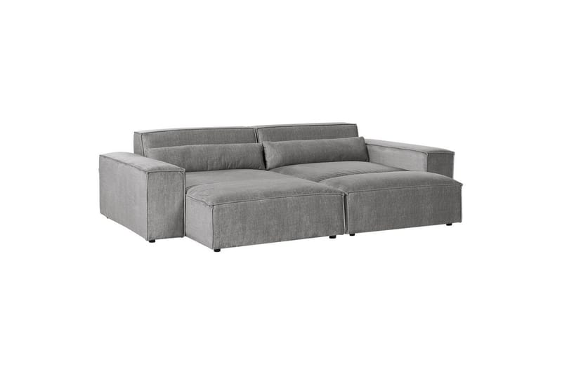 Hörnsoffa med fotpall Hellnar Grå, Högervänd - Grå, Högervänd - Möbler - Soffa - Divansoffor & schäslongsoffa