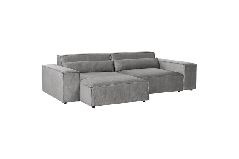Hörnsoffa med fotpall Hellnar Grå, Högervänd - Grå, Högervänd - Möbler - Soffa - Divansoffor & schäslongsoffa