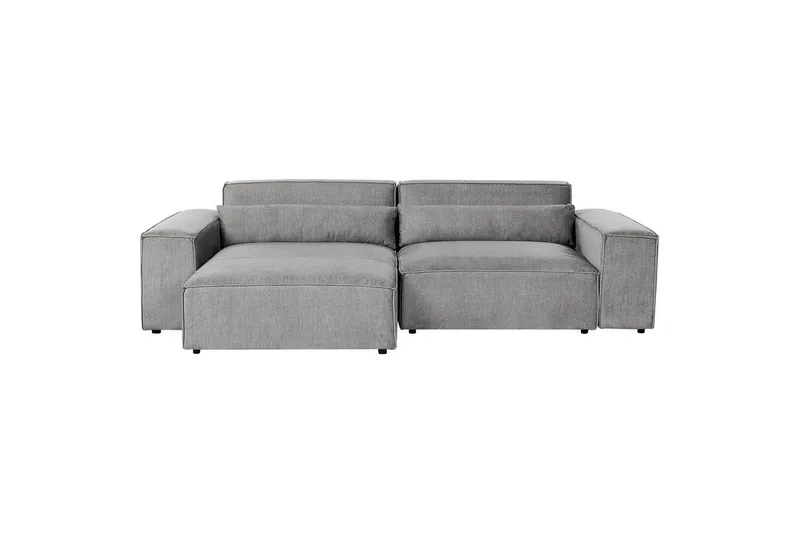 Hörnsoffa med fotpall Hellnar Grå, Högervänd - Grå, Högervänd - Möbler - Soffa - Divansoffor & schäslongsoffa