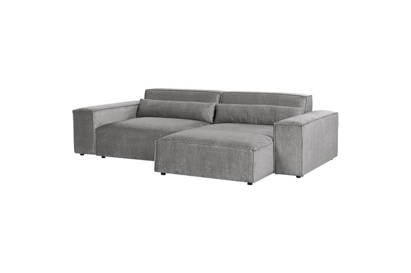 Hörnsoffa med fotpall Hellnar Grå, Vänstervänd - Grå, Vänstervänd - Möbler - Soffa - Divansoffor & schäslongsoffa