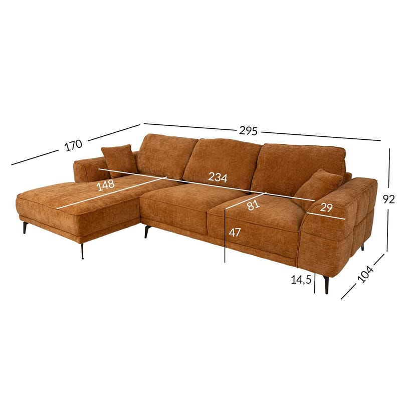 Hörnsoffa Monar Vänster - brun - Möbler - Soffa - Hörnsoffa