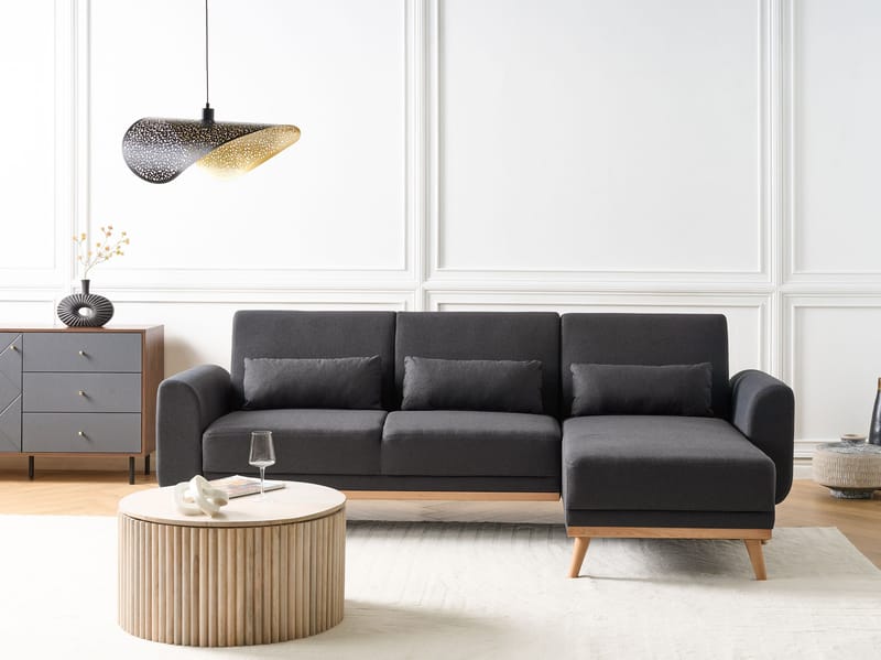 Hörnsoffa Ollsta Vänstervänd - Svart - Möbler - Soffa - Bäddsoffa