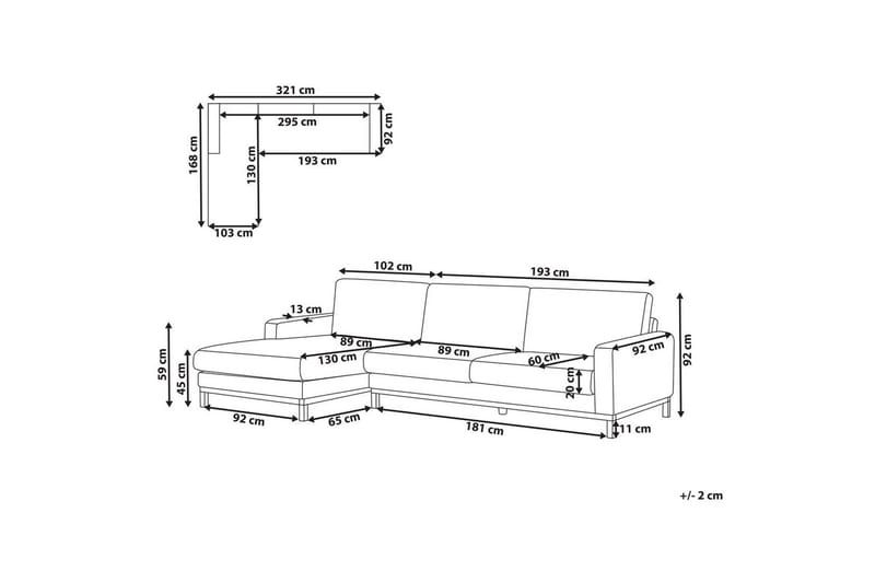Hörnsoffa Siggard Grå, ljust trä - Grå, ljust trä - Möbler - Soffa - Soffgrupp