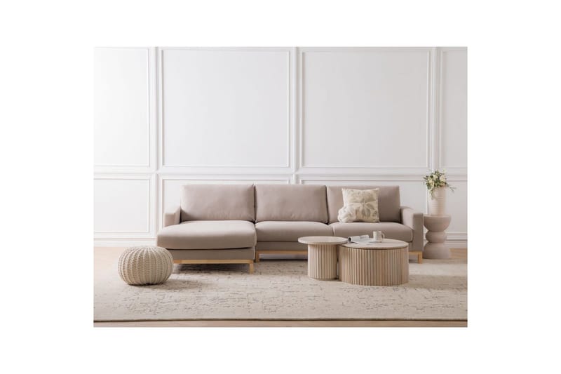 Hörnsoffa Siggard Taupe, ljust trä - Taupe, ljust trä - Möbler - Soffa - Soffgrupp