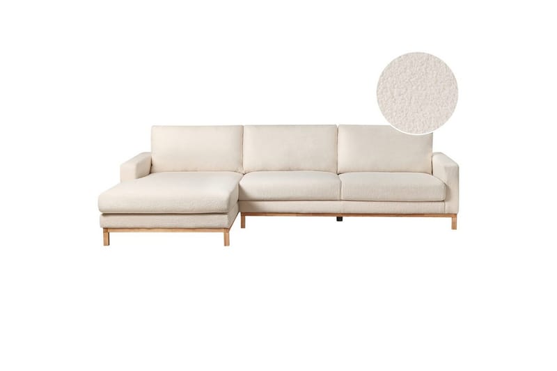 Hörnsoffa Siggard Vit, ljust trä, Vit, ljust trä