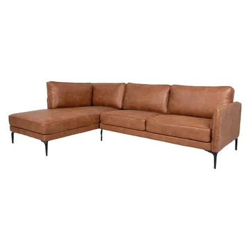 Hörnsoffa Sofia Brun Vänsterhörn - brun - Möbler - Soffa - Skinnsoffor