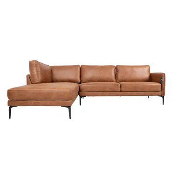 Hörnsoffa Sofia Brun Vänsterhörn - brun - Möbler - Soffa - Skinnsoffor