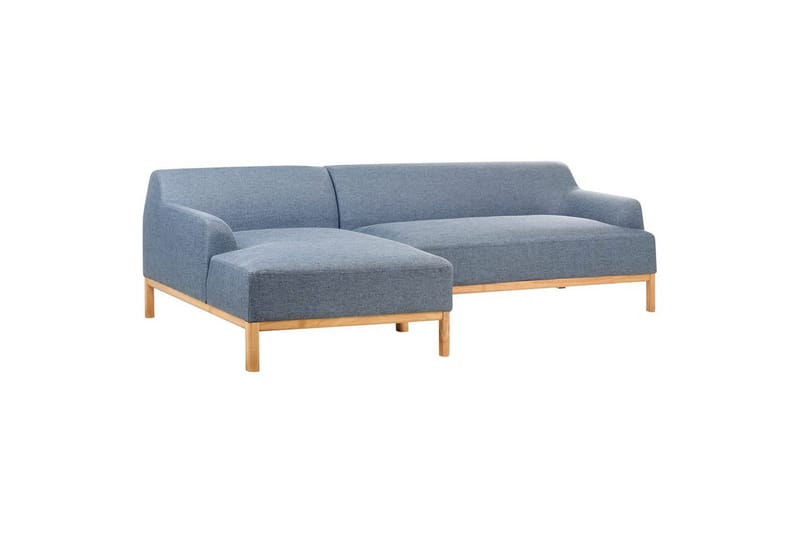 Hörnsoffa Sosjo Blått, ljust trä, Högervänd - Blått, ljust trä, Högervänd - Möbler - Soffa - Divansoffor & schäslongsoffa