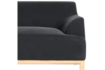 Hörnsoffa Sosjo Svart, ljust trä, Högervänd - Svart, ljust trä, Högervänd - Möbler - Soffa - Divansoffor & schäslongsoffa