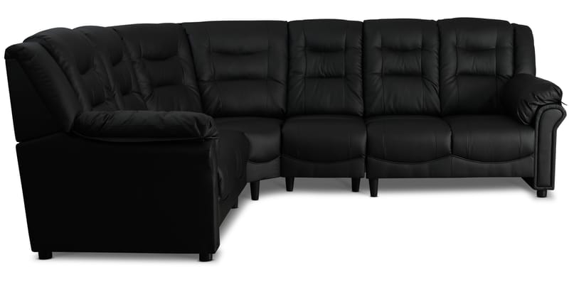Hörnsoffa svart konstläder 5-sits - Peking - Svart - Möbler - Soffa - Hörnsoffa