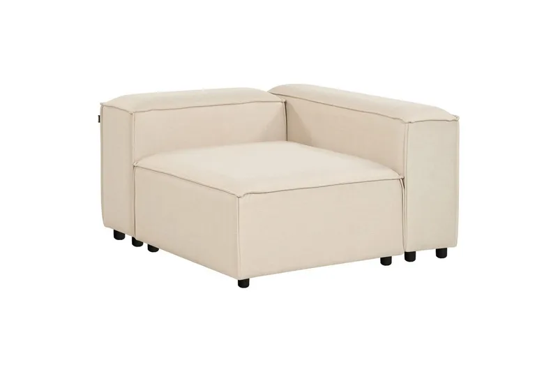 Hörnsoffa (V) med fotpall Ardal Beige/svart - Beige/svart - Möbler - Soffa - Soffgrupp