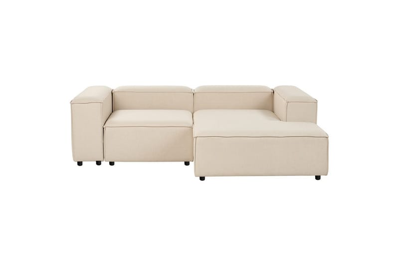 Hörnsoffa (V) med fotpall Ardal Beige/svart - Beige/svart - Möbler - Soffa - Soffgrupp