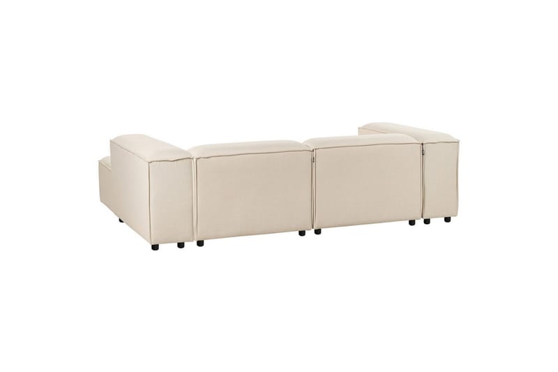 Hörnsoffa (V) med fotpall Ardal Beige/svart - Beige/svart - Möbler - Soffa - Soffgrupp