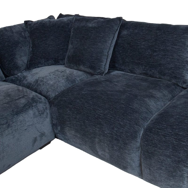 Hörnsoffa/ottoman Denvi - mörkblå - Möbler - Soffa - Hörnsoffa