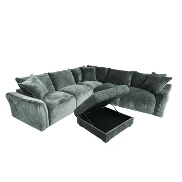 Hörnsoffa/ottoman Denvi - mintgrön - Möbler - Soffa - Hörnsoffa