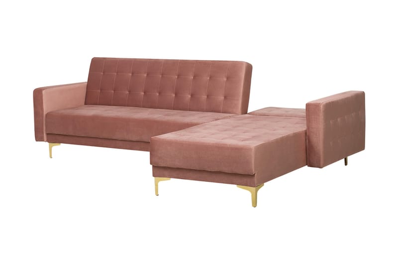 Aberdeen Hörnbäddsoffa med Fotpall - Rosa - Möbler - Soffa - Bäddsoffa