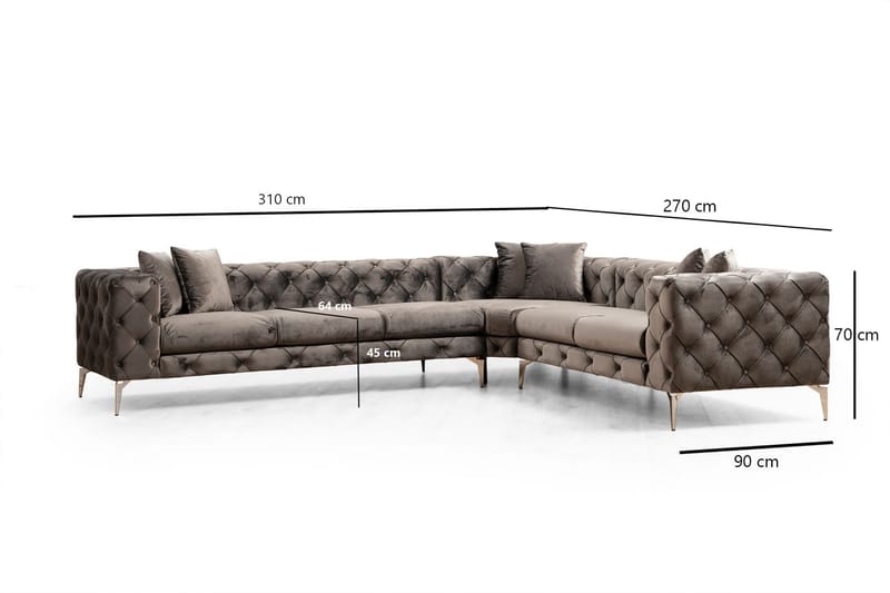 Beachport Stor Hörnsoffa 6-sits L formad Avtagbar klädsel - Antracit / Grå - Möbler - Soffa - Hörnsoffa