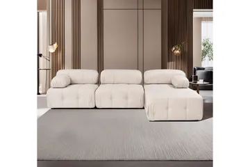 Belgin Bubblig Hörnsoffa 3-sits med utfällbara armstöd och ryggstöd - Ljusbrun - Möbler - Soffa - Modulsoffor - Komplett modulsoffa