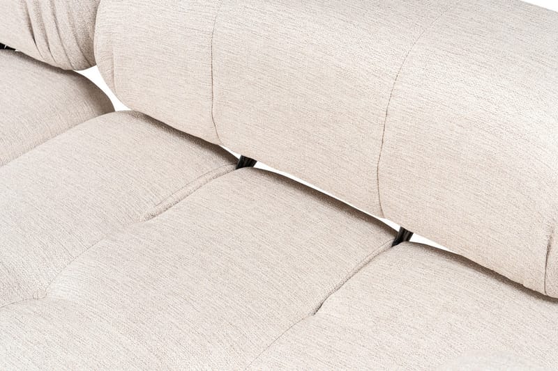 Belgin Bubblig Hörnsoffa 3-sits med utfällbara armstöd och ryggstöd - Ljusbrun - Möbler - Soffa - Divansoffor & schäslongsoffa